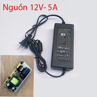 Bộ nguồn 12V-5A nhựa adapter - cho đèn Led, Camera, màn hình quảng cáo, bơm, quạt 12v - Sẵn kho sỉ, lẻ