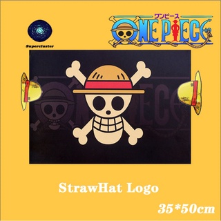 One Piece "StrawHat Logo" anime poster canvas In Tường poster Tranh Vintage 35 * 50cm