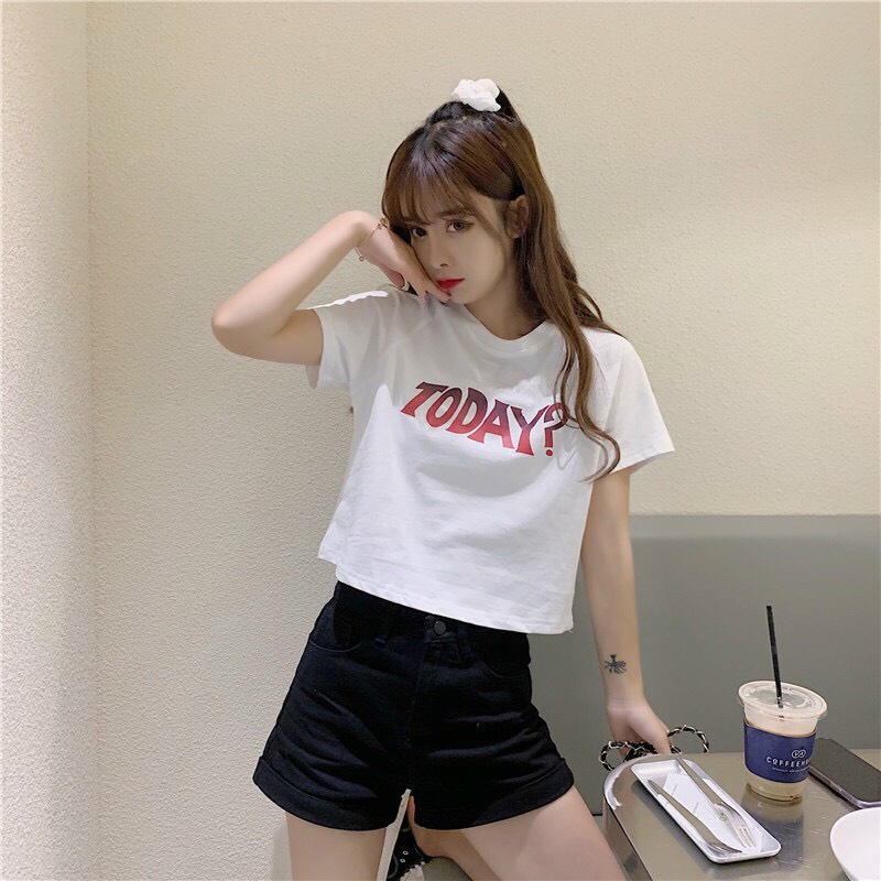 Áo Croptop nữ form rộng kiểu Hàn Quốc TODAY Freesize dưới 55kg Molly Fashion