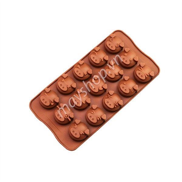 Khuôn silicone 15 mặt heo cảm xúc