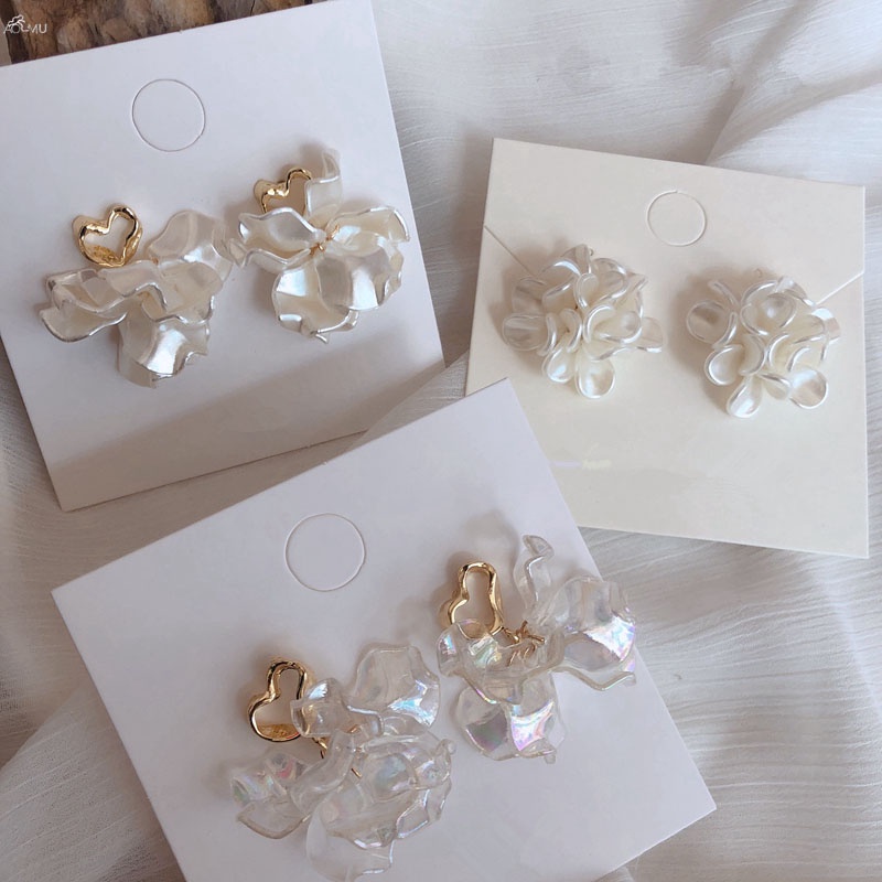 Bông Tai Hình Cánh Hoa Vỏ Sò Thanh Lịch Dễ Thương Thời Trang Mùa Hè Phong Cách Hàn Quốc Cho Nữ