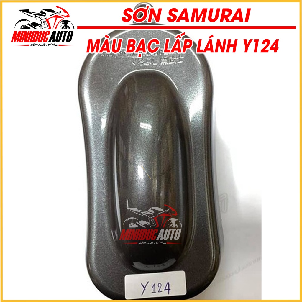 Sơn samurai màu bạc sẫm lấp lánh Y124* - chai sơn xịt chuyên dụng dành cho sơn lốc máy, bánh mâm, dàn chân xe máy, ô tô