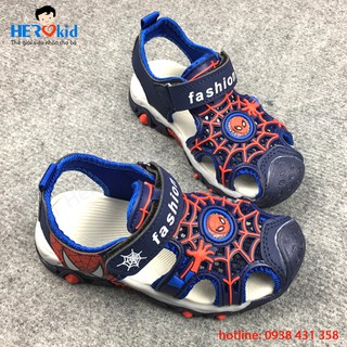 Giày sandal bít mũi siêu nhân người nhện cho bé trai