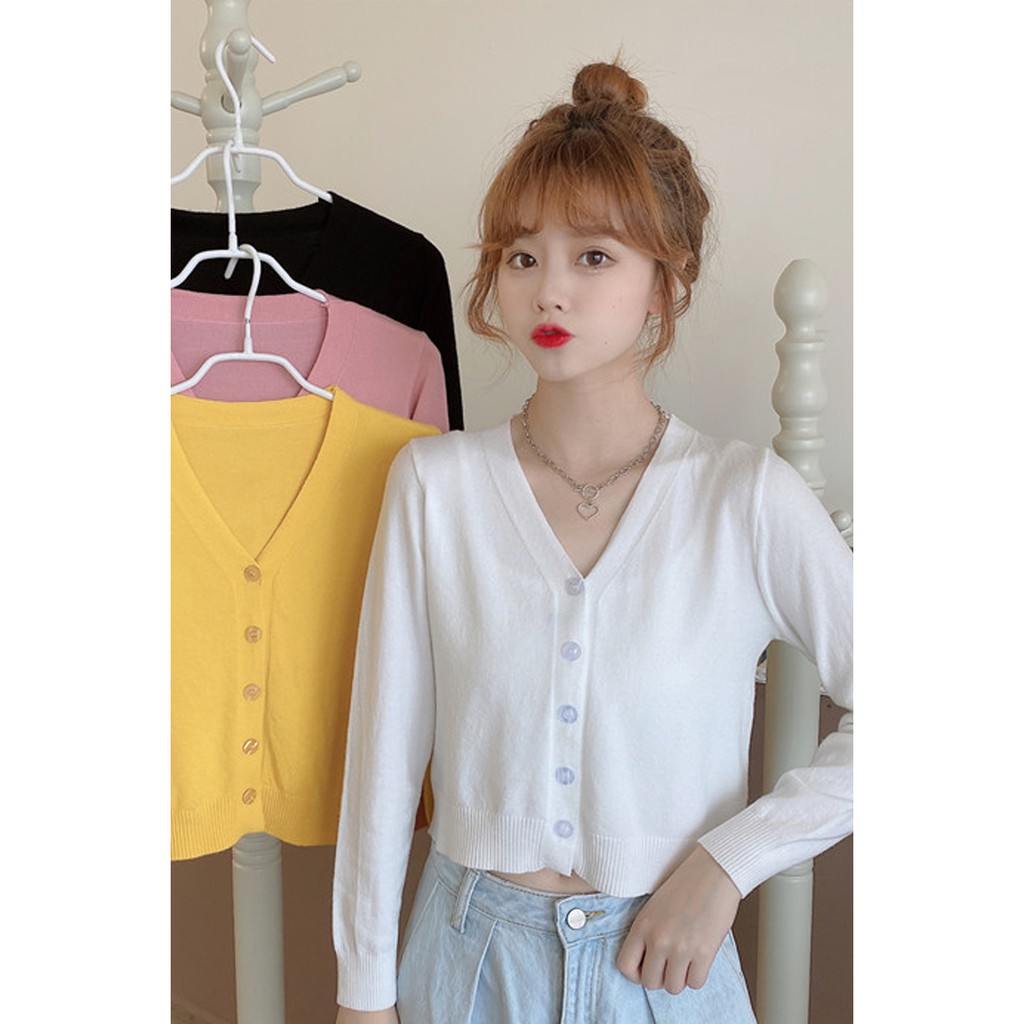 áo len khoác ngoài đính cúc