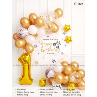 Set Bóng Sinh Nhật Tone Vàng