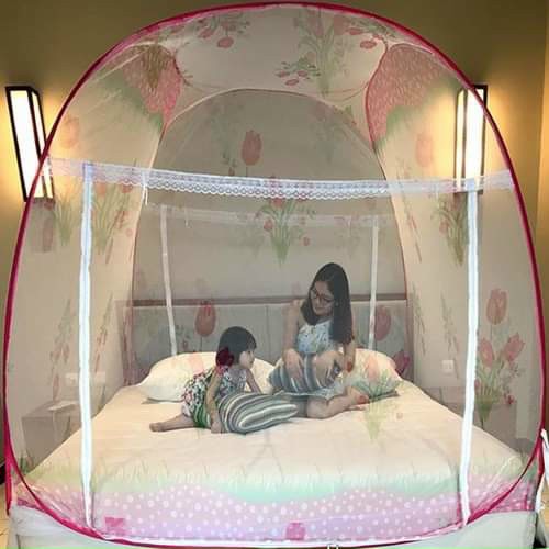 màn chụp , màn chụp tự bung đinh vuông GIA LONG khung xếp chống muỗi tiện dụng không cần gắn vào tường