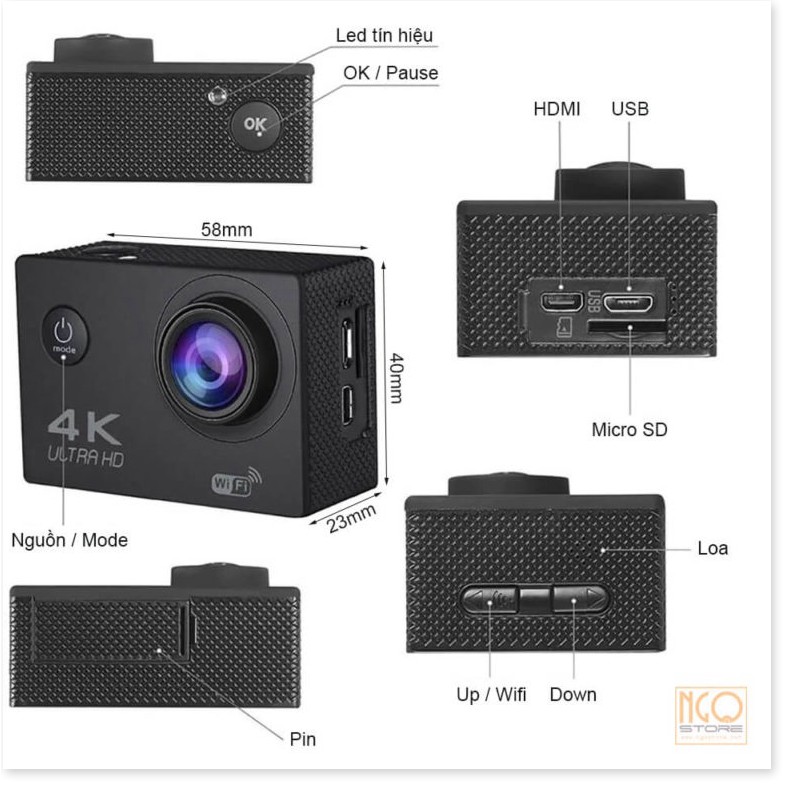 Camera hành trình 🍓chống nước🍓 4K Ultra HD DV, kết nối WIFI, Góc Quay Rộng 170 Độ, Hình Ảnh Sắc Nét, Bảo Hành 12 tháng | BigBuy360 - bigbuy360.vn