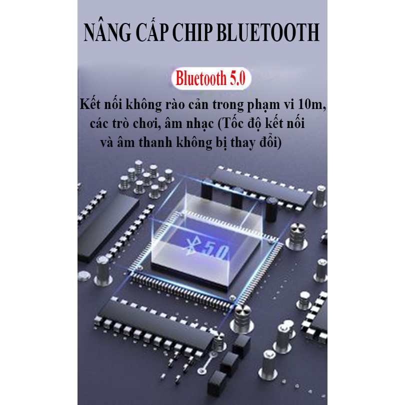 Tai nghe cảm ứng Bluetooth 5.0 F9 đàm thoại, nghe nhạc HD cao - Trắng
