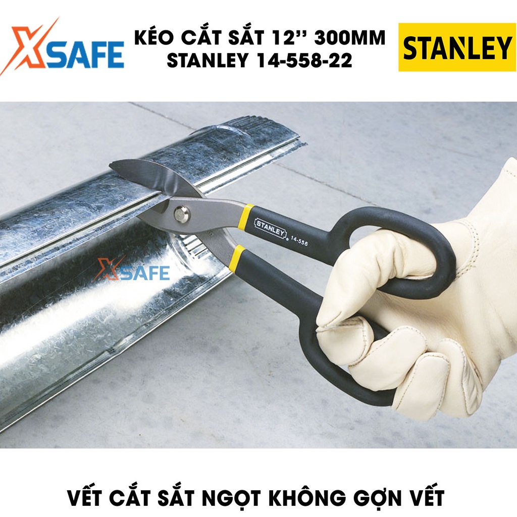 Kéo cắt sắt STANLEY gia công hợp kim thép cứng cáp Kéo cơ khí Stanley tay cầm êm ái chắc chắn, cắt được nhiều chất liệu