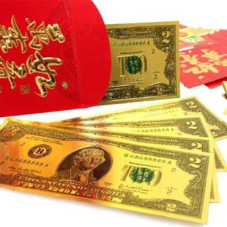 Combo 10 tờ Tiền 2 USD mạ vàng plastic