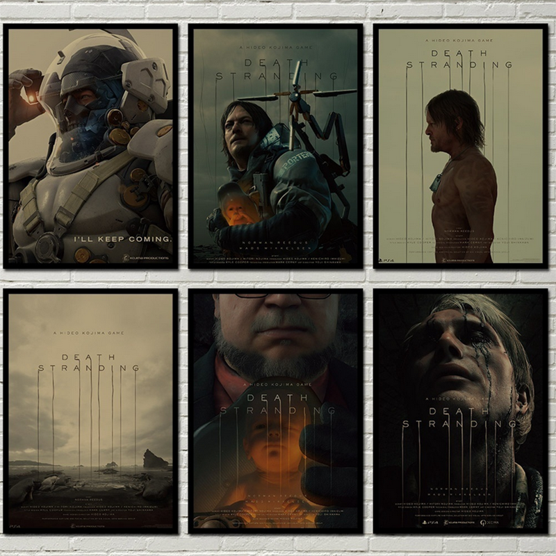 Áp phích dán tường trang trí bằng giấy kraft họa tiết game Death Stranding không kèm khung