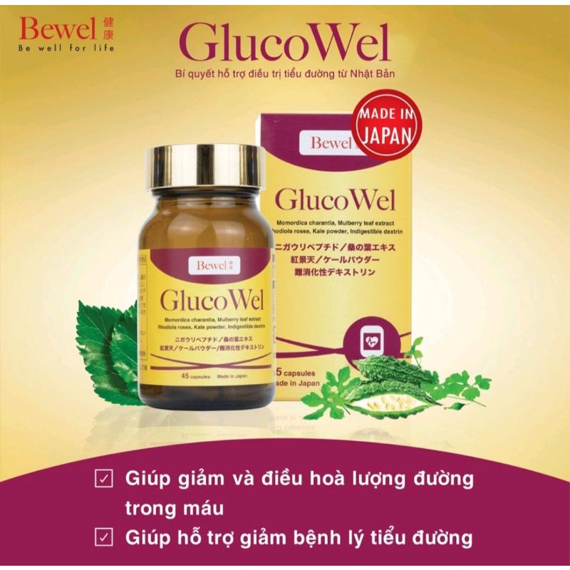 Viên uống hỗ trợ bệnh tiểu đường BEWEL GlucoWel ⚡ Nhập khẩu Nhật Bản ⚡ Bí quyết giảm bệnh lý tiểu đường