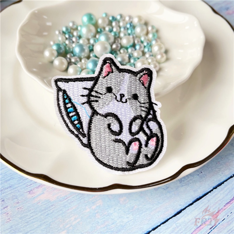 ♥ Miếng Dán Ủi Thêu Hình Chú Mèo Nhỏ Đáng Yêu ♥ 1 Miếng Dán Ủi Lên Quần Áo