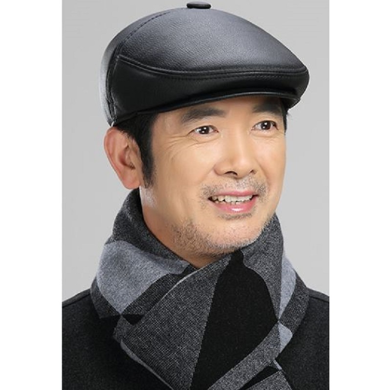 Mũ nồi, Nón Beret Nam trung niên chất vải Da Pu cao cấp - quà tặng ỹ nghĩa cho người thân của bạn