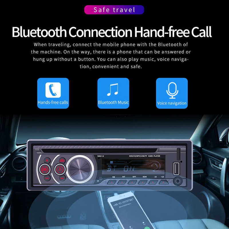 Bộ đầu máy phát nhạc MP3 radio CD một cổng kết nối Bluetooth điều khiển bằng tay dành cho xe hơi