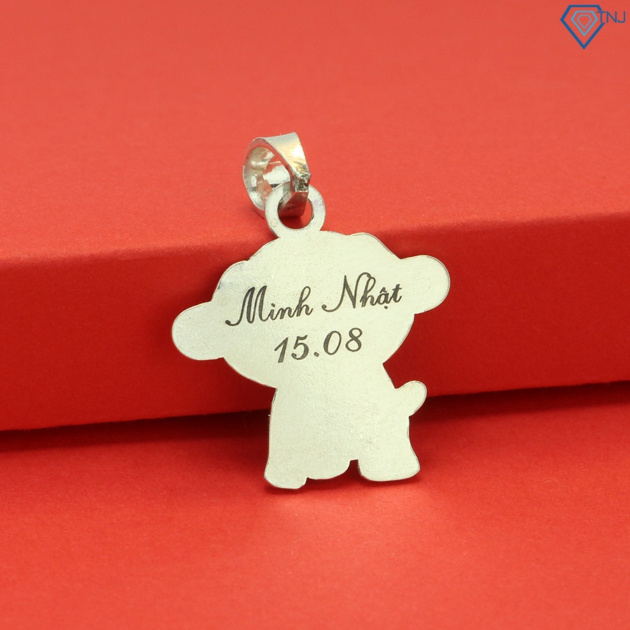 Dây chuyền bạc cho bé hình con cún khắc tên dễ thương DCT0052 Trang Sức TNJ