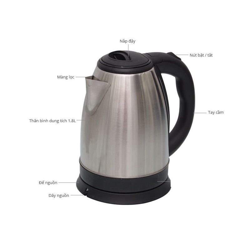 ẤM SIÊU TỐC INOX 1.8L CAO CẤP