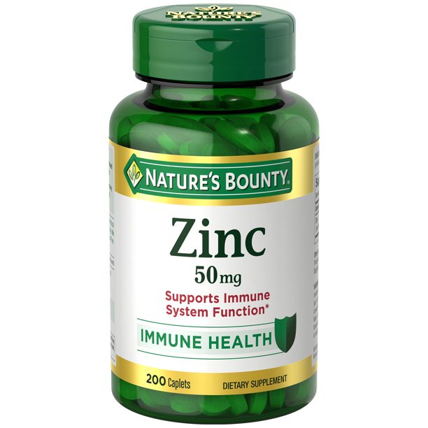 Viên uống Nature's Bounty Zinc 50 mg, Supports Immune System Caplets hỗ trợ miễn dịch 200 viên