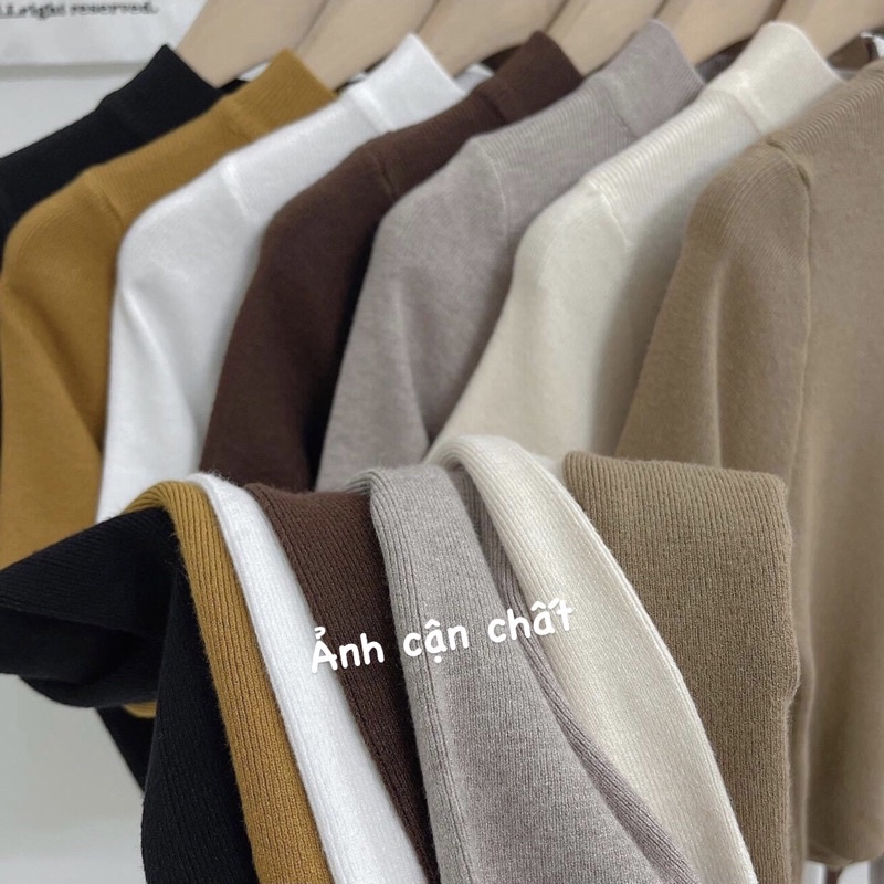 Áo Croptop Len Tay Dài Cổ 3 Phân Chất Len Mịn Trơn (Ngắn trên rốn) | BigBuy360 - bigbuy360.vn