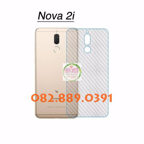 Miếng dán mặt lưng skin carbon Huawei Nova 3i/ 3e/ 3/ 2i/ 5T trong 3D, đen