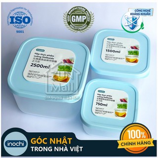 [HÀNG NHẬT] Bộ 3 Hộp Nhựa Đựng Thực Phẩm, Thức Ăn Cao Cấp Hokkaido - Hình Vuông - Inochi - Đảm bảo an toàn cho sức khỏe