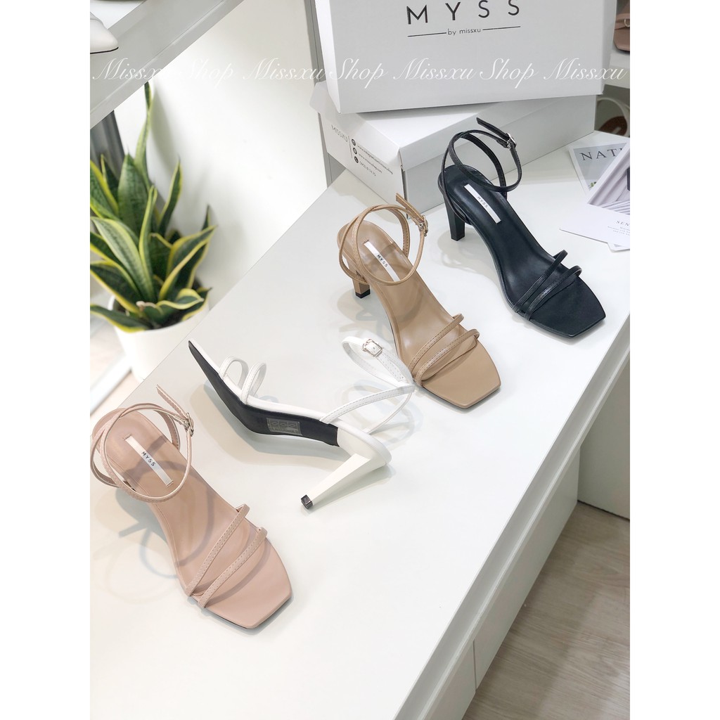 Giày sandal nữ quai ngang mảnh 2 dây 7cm thời trang MYSS - SD85