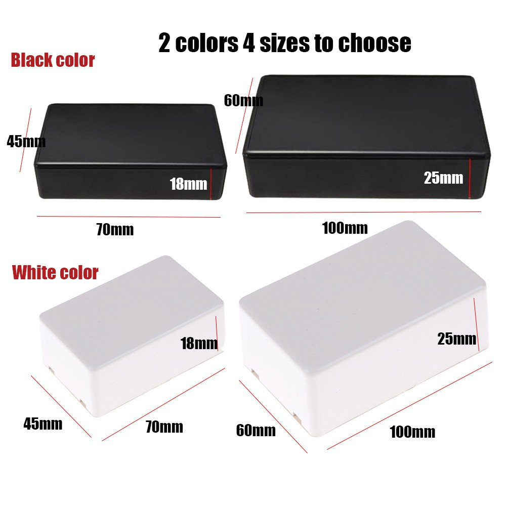 📞TOP💻 70/100mm 2 colors 2 sizes to choose Waterproof Cover Project DIY Instrument Case Electronic Project Box ABS Plastic White Black Hot High Quality Enclosure Boxes/Multicolor