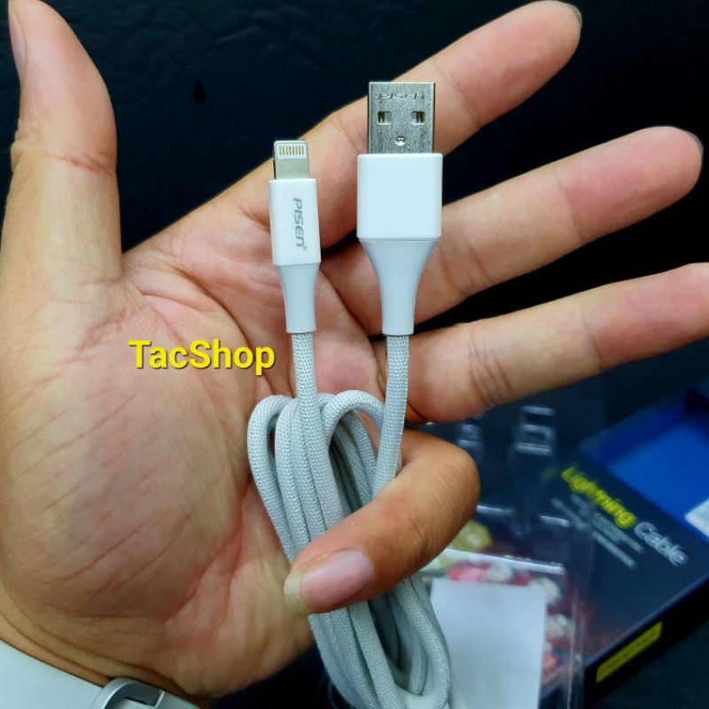 Cáp sạc Pisen Light ning AL17-1200 hỗ trợ sạc nhanh 2.4A chiều dài 120CM