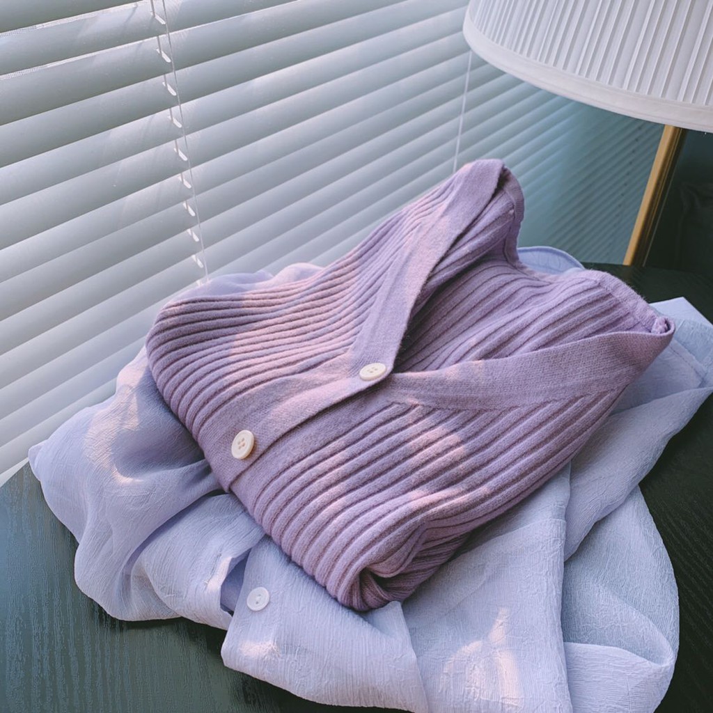Áo khoác cardigan len tăm mềm mịn Hàn Quốc vintage nhiều màu tiểu thư