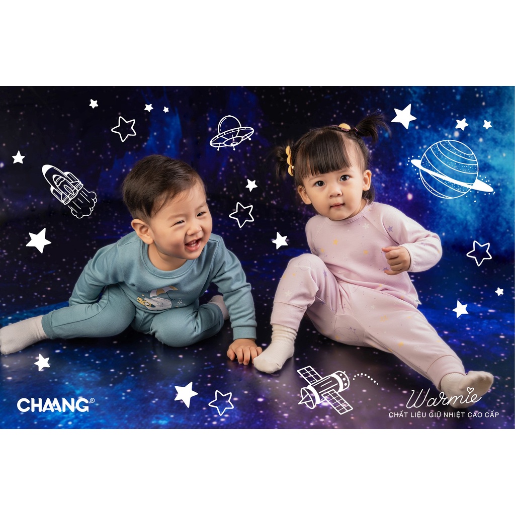 [CHÍNH HÃNG] Bộ áo dài tay quần dài raglan chất liệu cotton ấm áp trẻ em Cosmos Chaang