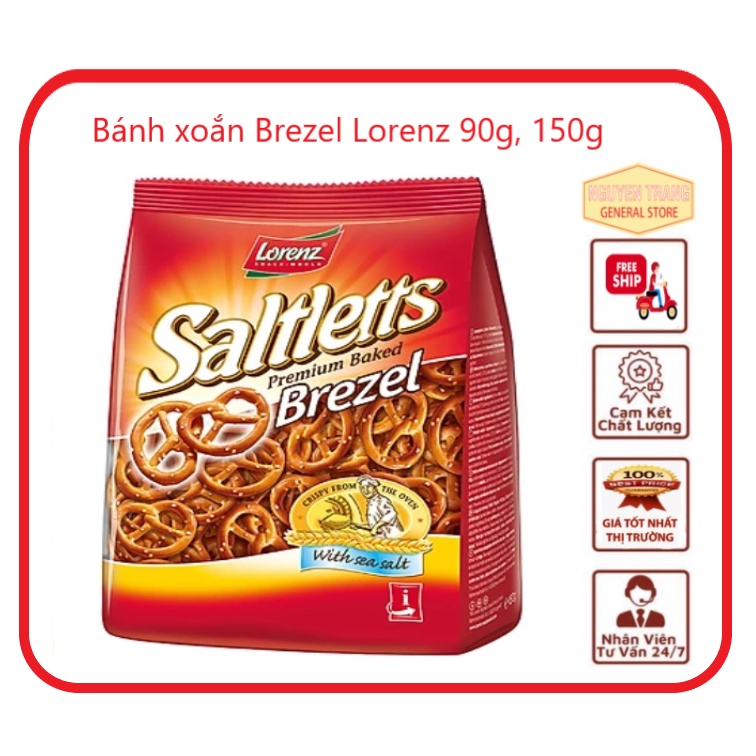 Bánh xoắn Saltetts Brezel Lorenz 90g, 150g