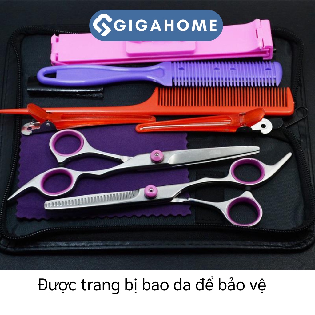 Bộ Kéo Cắt Tóc GIGAHOME Và Phụ Kiện Chuyên Dụng Tặng Kèm Hộp Đựng 8 Món 8283