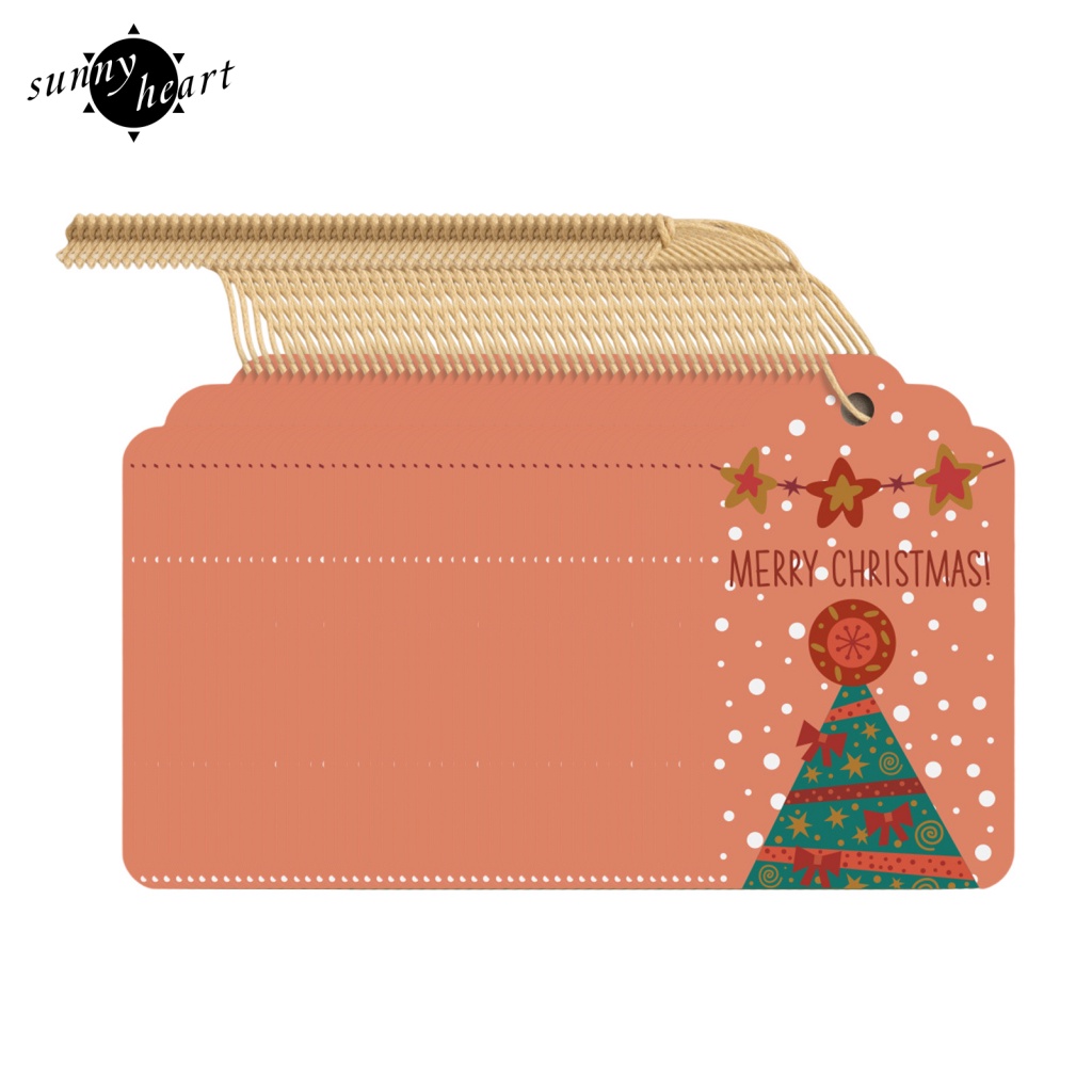 Set 50 Nhãn Treo Bằng Giấy In Họa Tiết Hoa Tuyết Trang Trí Cây Thông Noel