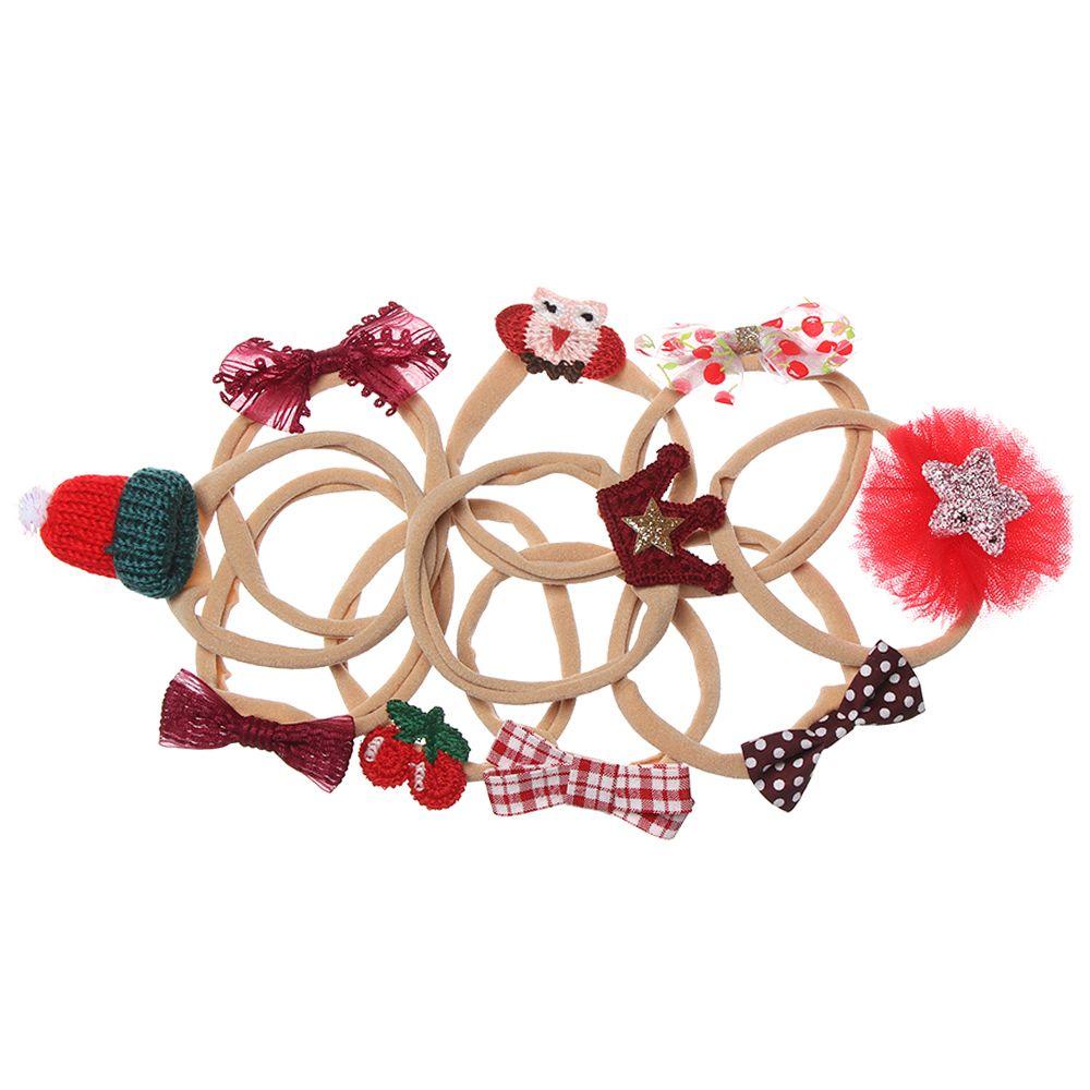 1 Dây Cột Tóc Trang Trí Nơ Họa Tiết Hoa Phong Cách Vintage Cho Bé Gái
