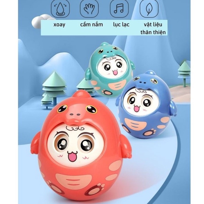 Con Lật Đật Cho Bé Hình Khủng Long Đáng Yêu Phát Nhạc Đồ Chơi Nhựa ABS An Toàn LD05