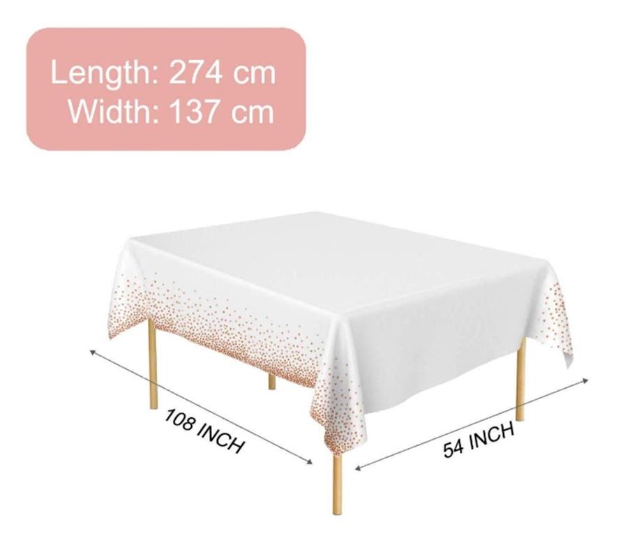 Khăn Trải Bàn Dùng Một Lần Họa Tiết Chấm Bi Hình Vuông 137*274 cm
