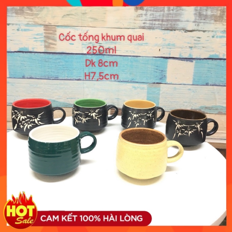 ( Hàng mới) Cốc bầu gốm sứ bát tràng- ca cốc cà phê trà- màu sắc