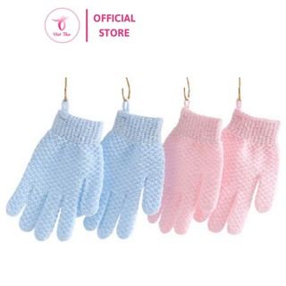 Găng tay tắm cao cấp VIỆT THƯ tẩy trắng làn da tự nhiên, siêu mềm, siêu dày, 1đôi, 12x19 cm