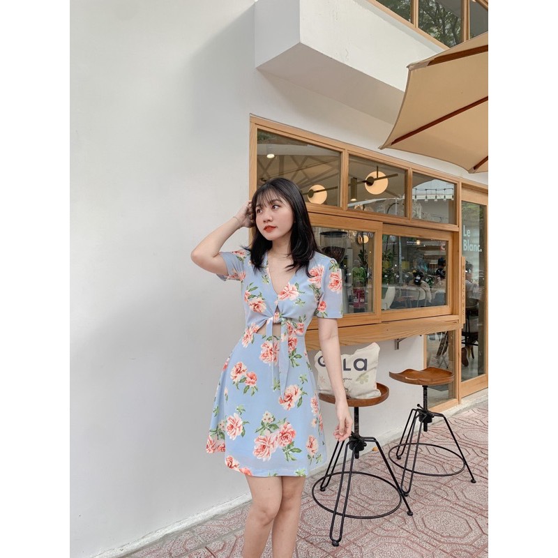 [Mã SKAMA06 giảm 8% tối đa 50K đơn 250K] Đầm Rosa chữ A cột nơ trước ngực | BigBuy360 - bigbuy360.vn