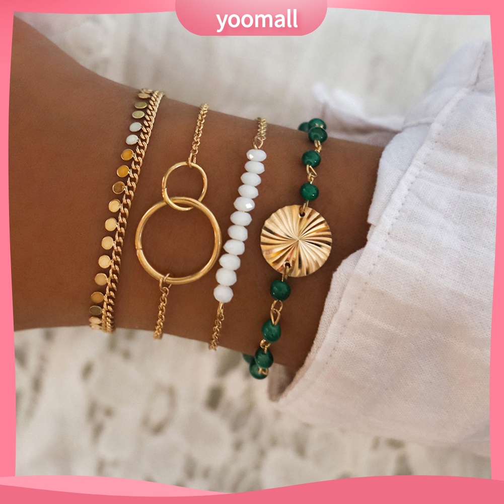 Set 4 Vòng Tay Kim Sa Thời Trang Cho Nữ