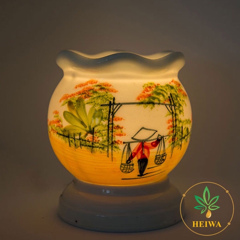 Đèn xông tinh dầu đuổi muỗi gốm sứ thấu quang HEIWA,máy sông trong phòng ngủ,bóng đèn bằng điện, văn hSHOCK
