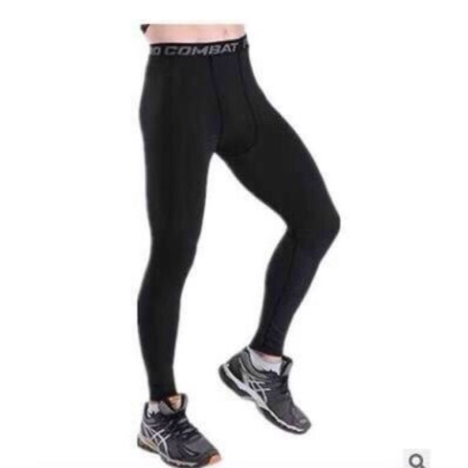 Quần giữ nhiệt COMBAT PRO Tập gym nam dáng dài mà đen co giãn 4 chiều