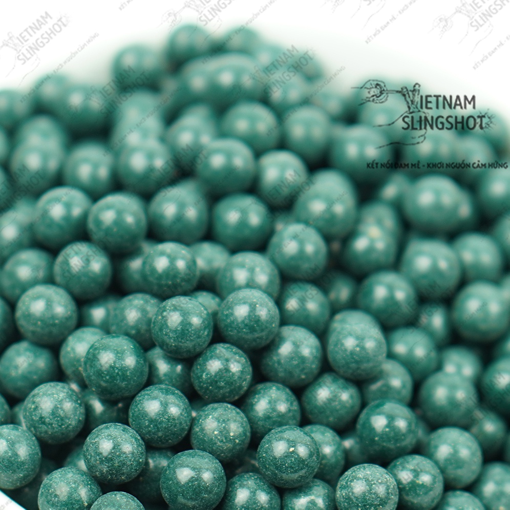 Bi đất sét cho ná cao su màu xanh ngọc siêu đẹp ngẫu nhiên 8-9mm, Sản phẩm trộn bột sắt, hít nam châm tốt tiện dụng