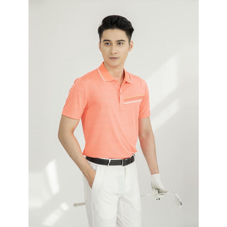 Áo polo nam Aristino  GOLF FIT cao cấp màu cam APSG03S1