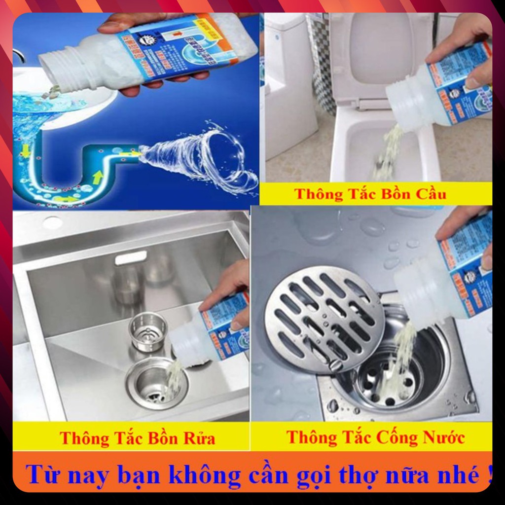 Bột thông tắc cống, Toilet, Bồn rửa bát, Chậu rửa mặt – Xử lý tắc nghẽn đường ống, bồn cầu cực mạnh – Khử mùi hôi GD002