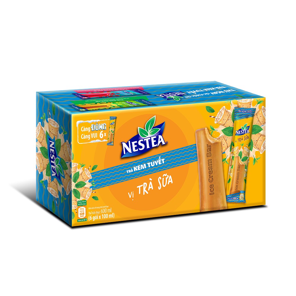 Trà Kem Tuyết Nestea vị Trà sữa 6 thanh x100ml