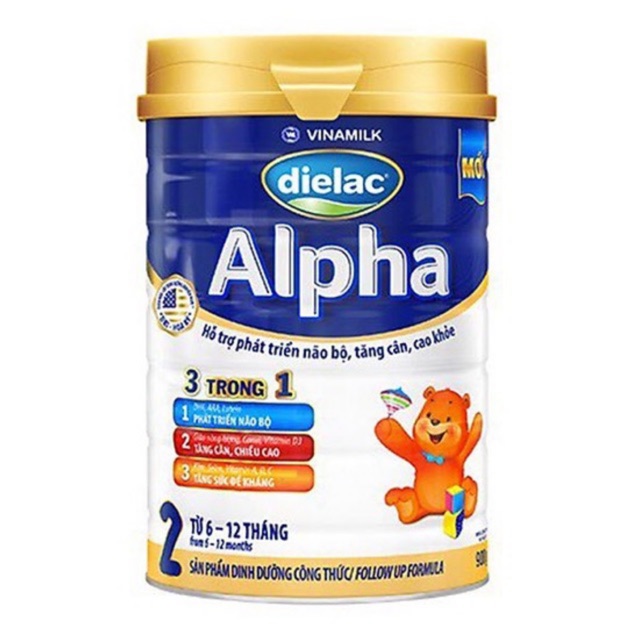 Sữa bột Vinamilk Dielac Alpha 2 - Hộp thiếc 900g