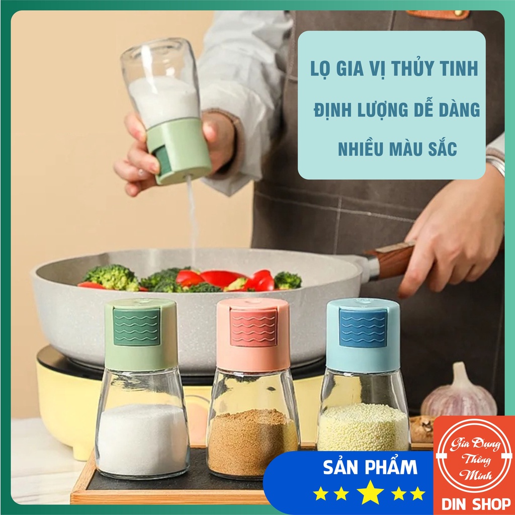 Lọ đựng gia vị nhà bếp bằng thủy tinh 💖THÔNG MINH💖 Lọ gia vị bấm nút định lượng gia vị, hũ đựng gia vị thông minh