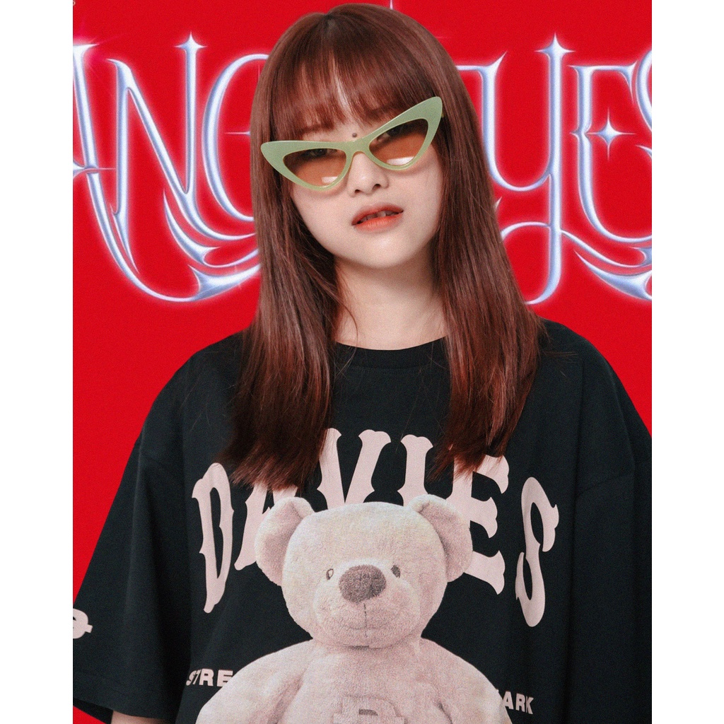 Áo phông nam nữ form rộng tay lỡ màu đen tee local brand Teddy Bear DAVIES |D26-T2