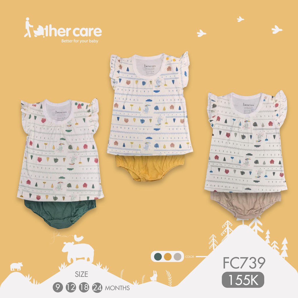 Bộ Quần áo FatherCare Tay hến CT - Cáo (Họa tiết - Trơn) FC739